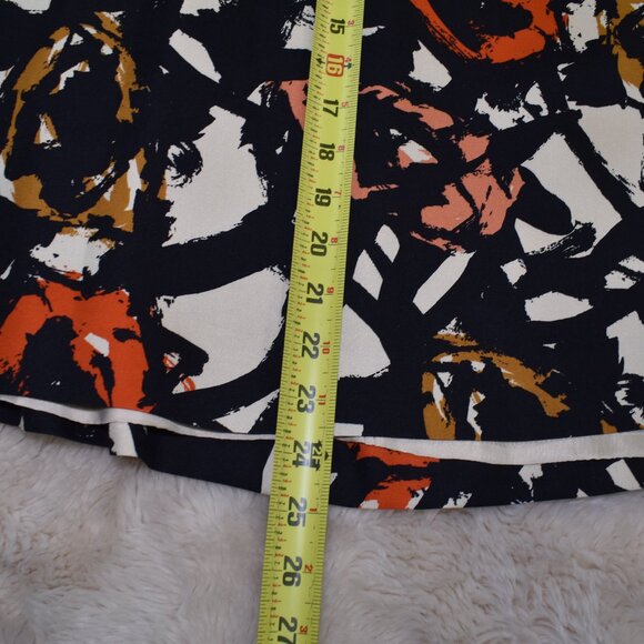 J.Crew Silk Wool A-Line Midi Skirt Abstract Floral Print Size 0 - Picture 4 of 8